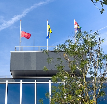De Marokkaanse vlag op het Stadhuis