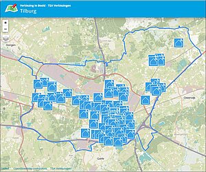 Kaart stemlokalen Tilburg