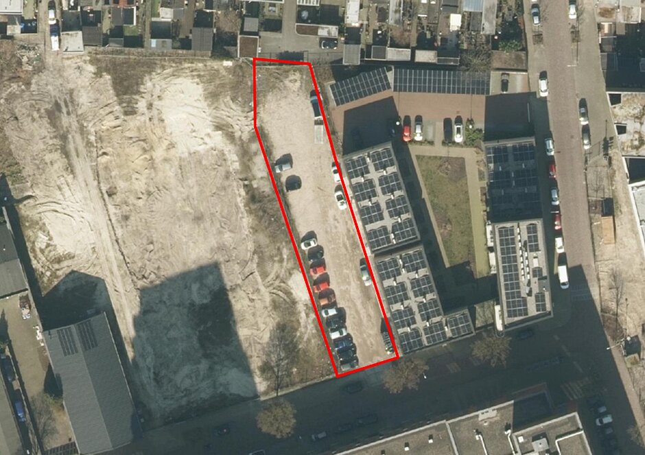 Luchtfoto van parkeerterrein Galjoenstraat