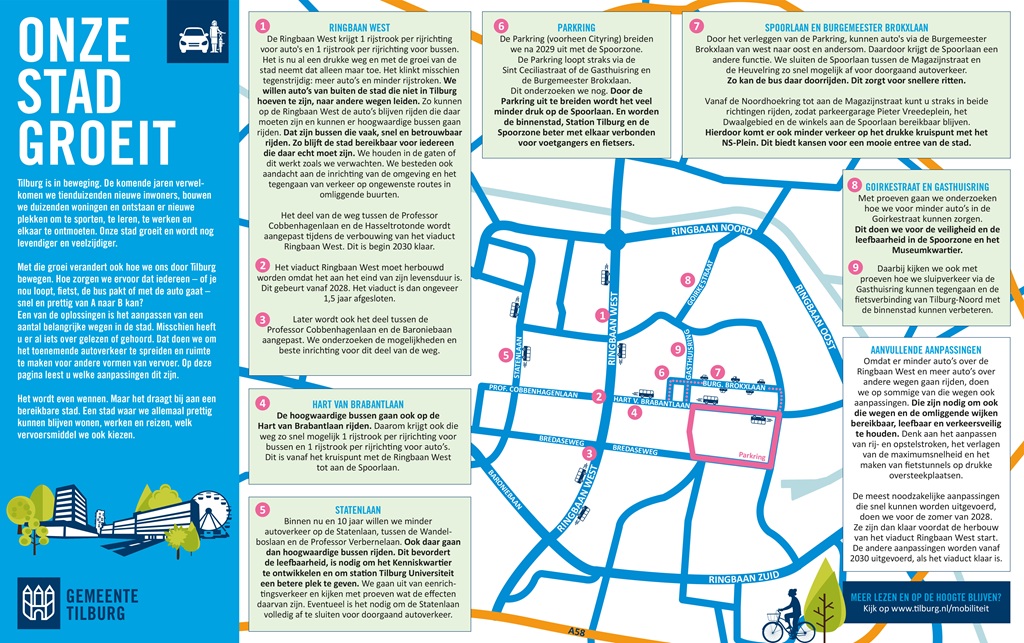 Kaart met alle werkzaamheden