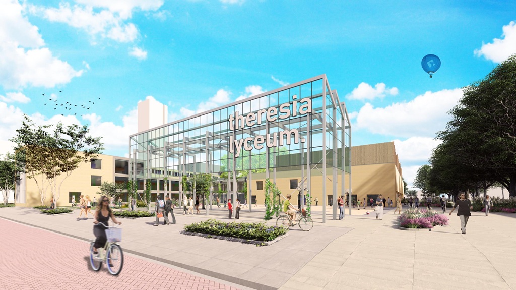 Schetsontwerp van het nieuwe Theresialyceum