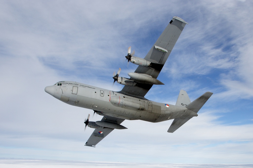 De Hercules C 130 waarmee de luchtmacht vliegt