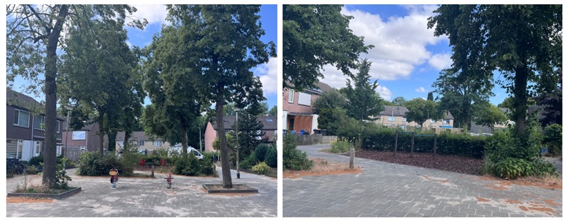 2 foto's speelplek Vogezenweide