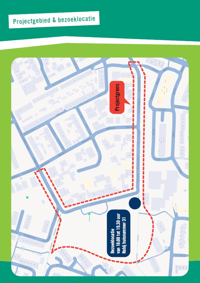 Achterkant flyer uitnodiging buurtbezoek Groenewoudstraat en Groenewoudpark