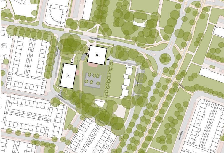 Kaart van het plangebied Bellinistraat