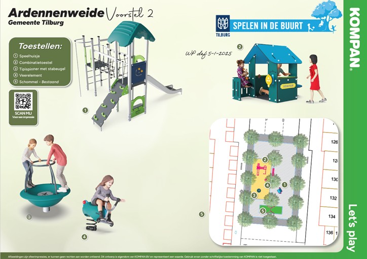 Bouwbord nieuwe speeltoestellen speeltuin Ardennenweide