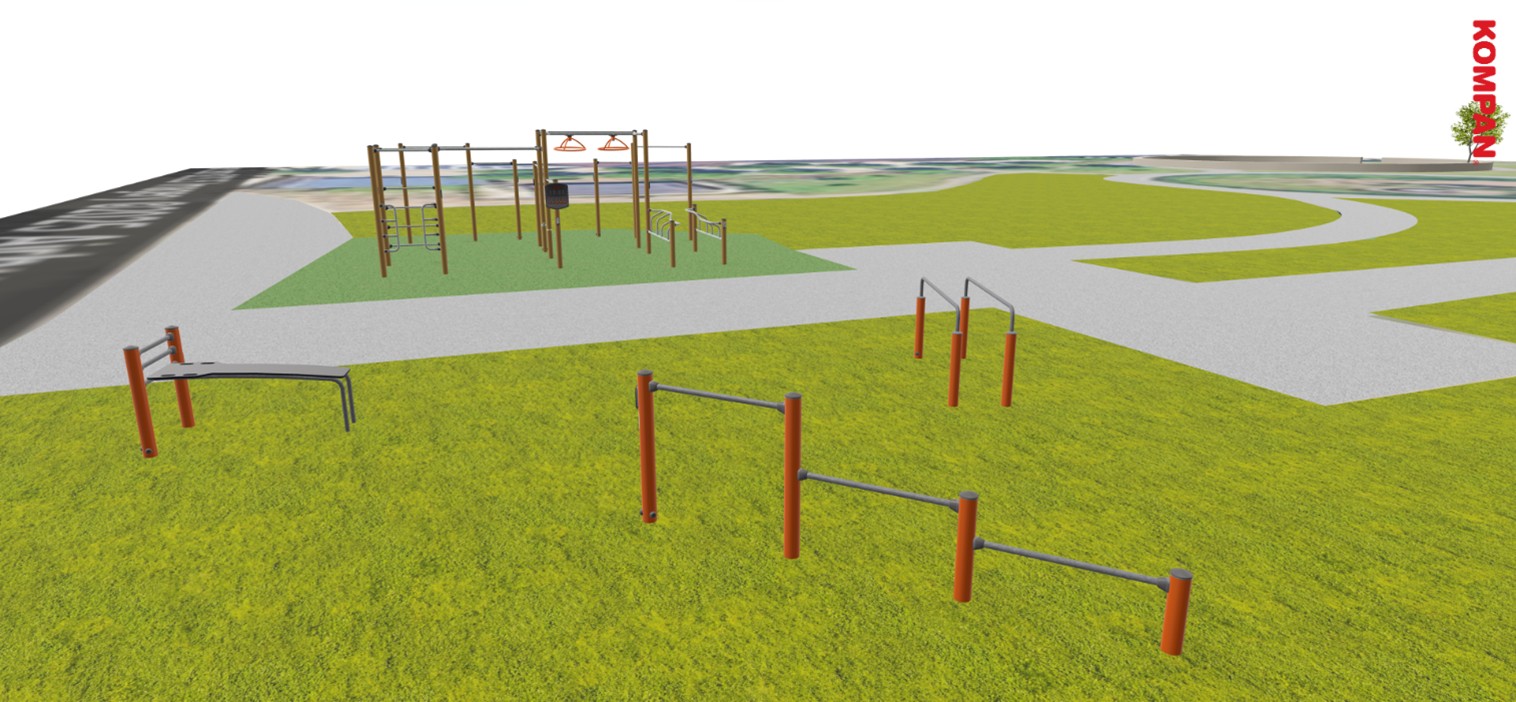 Digitale tekening van nieuwe sportplek Lumenplantsoen