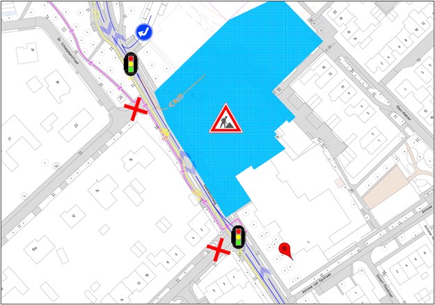 Kaart verkeersmaatregelen Eikenboschweg Berkel-Enschot