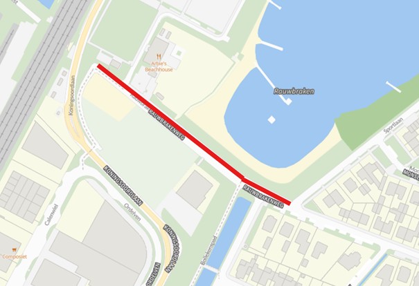 Kaart werkgebied Rauwbrakenweg