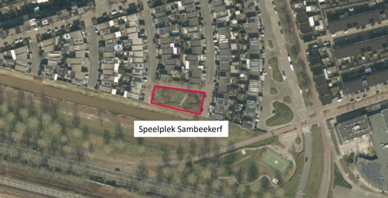 Luchtfoto met speelplek Sambeekerf