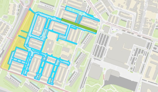 Plattegrond projectgebied herinrichting Haydnstraat en hofjes