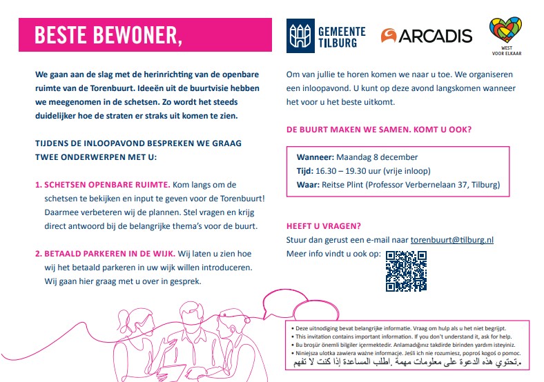 Uitnodiging inloop Torenbuurt 8 december 2025 - achterkant