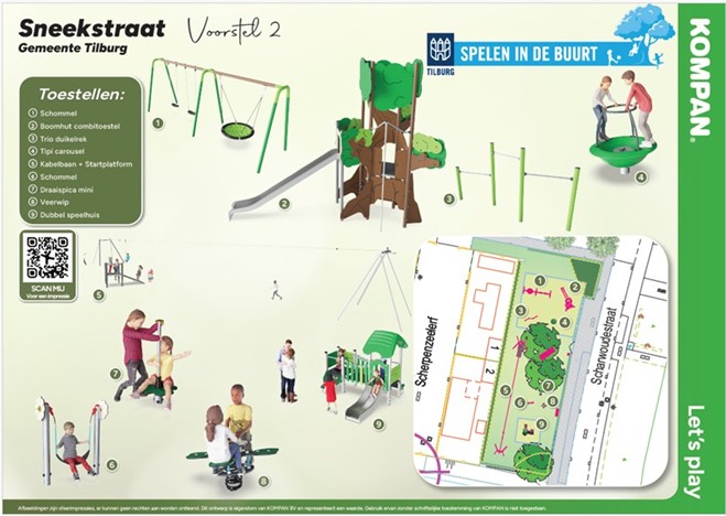 Bouwbord vernieuwde speeltuin Sneekstraat